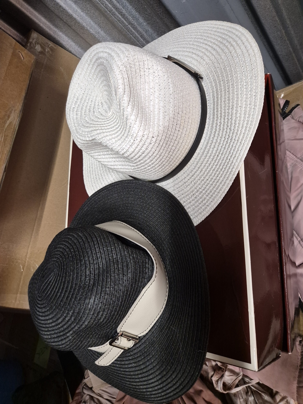 Women's Packable Sun Hat – White and Black